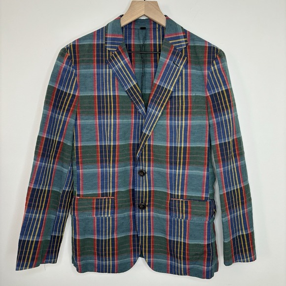 J. Crew Factory Other - J Crew Ludlow Unstructured Madras Plaid Blazer 36 Slim Linen Preppy Italian‎ Ivy